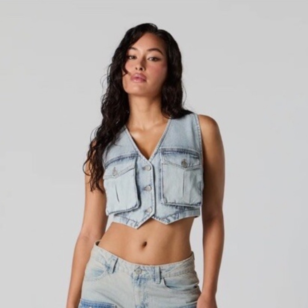 Refuge Denim  Crop Vest